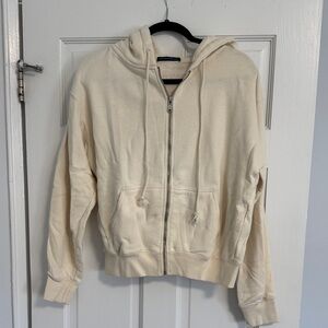 Brandy Melville Cream Zip-Up Hoodie